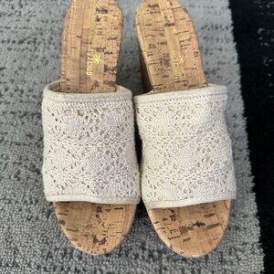 Montego Bay wedges tan and cream size 8.5